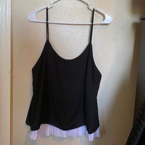 Black Spaghetti Strap with Creased White Bottom